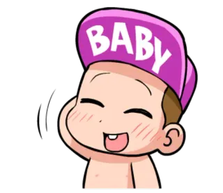 😆 BABY bebé, lindo, dibujos animados, niño, sombrero telegram sticker