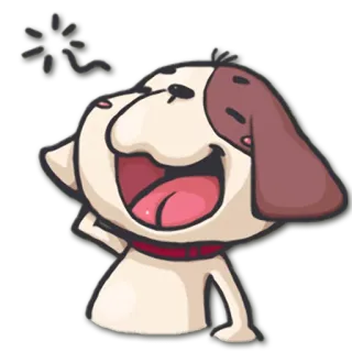 😆 pies, kreskówka, zwierzę, zwierzak, radosny, szczęśliwy telegram sticker