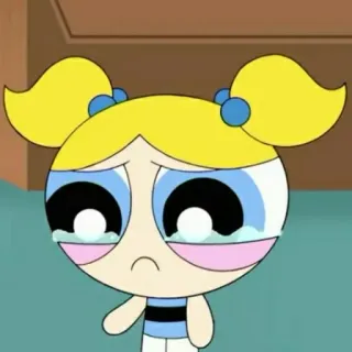 🎀 Bubbles The Powerpuff Girls Kartun, Gelembung, The Powerpuff Girls, Menangis, Sedih, Karakter telegram sticker