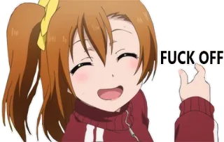 ❌ FUCK OFF Anime, Offensivo, Volgare, Testo, Personaggio, Illustrazione whatsapp sticker