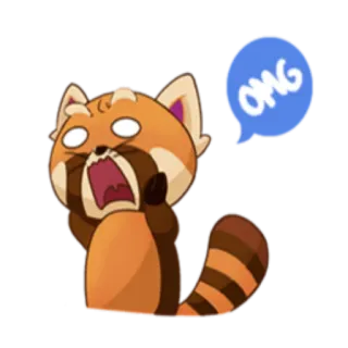 😱 OMG panda merah, omg, kejutan, kaget, lucu, hewan, kartun telegram sticker
