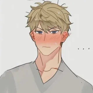 ❤️ anime style, male, blush, portrait telegram sticker
