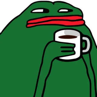 ☕️ Pepe the Frog pepe, 青蛙, 表情包, 网络迷因, 咖啡, 茶 whatsapp sticker