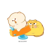 😒 cat, cartoon, seesaw, cute, playful telegram sticker
