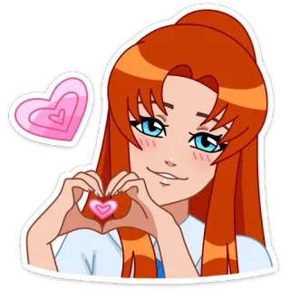 ❤️ 하트, 사랑, 만화, 소녀, 귀여운, 애정, 여자 telegram sticker