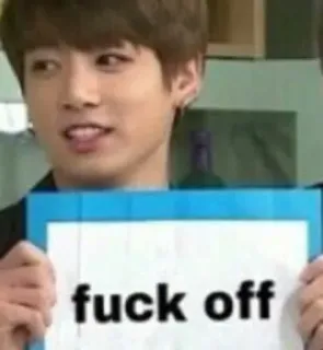 🖕 fuck off insulto, offensivo, maleducato, K-pop, fan whatsapp sticker