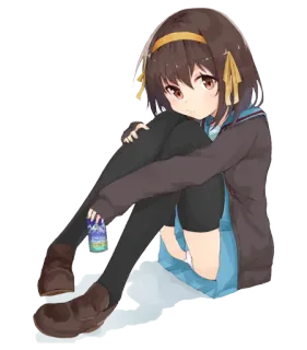 😕 Haruhi Suzumiya The Melancholy of Haruhi Suzumiya Anime, Fille, Mignon, Haruhi Suzumiya, La Mélancolie de Haruhi Suzumiya telegram sticker