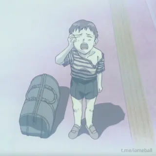 😭 t.me/iameball llorando, niño, anime, triste, niño telegram sticker