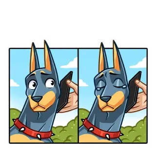 ☹️ собака, доберман, грустный, плачет, разговор, расстроен, стикер whatsapp sticker