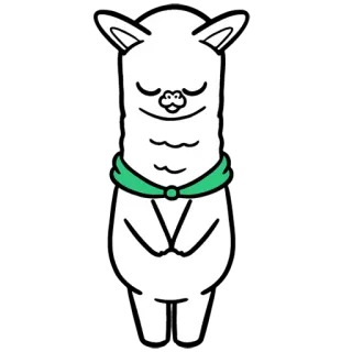 🙏 Lhama, Alpaca, Fofo, Animal, Desenho animado whatsapp sticker