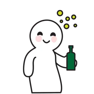 🍷 alcohol, drinking, bottle, cartoon, party, celebration telegram sticker
