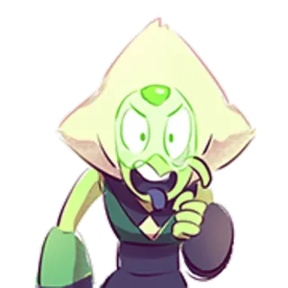 😜 Peridot Steven Universe Dessin animé, En colère, Personnage, Vert, Alien whatsapp sticker