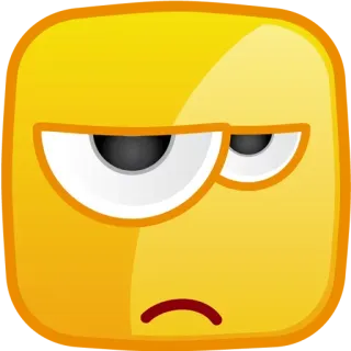 😒 Emoji, Cara, Amarillo, Expresión, Humor, Gruñón whatsapp sticker