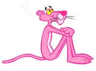 💭 Pink Panther cartone animato, rosa, pantera, animazione, animale, personaggio telegram sticker
