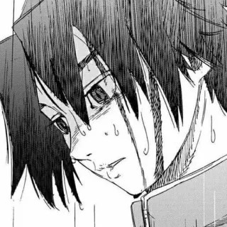🔪 Anime, Manga, Triste, Larme, Personnage, Portrait telegram sticker