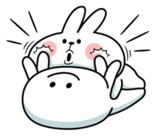 🙃 conejo, lindo, pegatina, dibujo animado whatsapp sticker