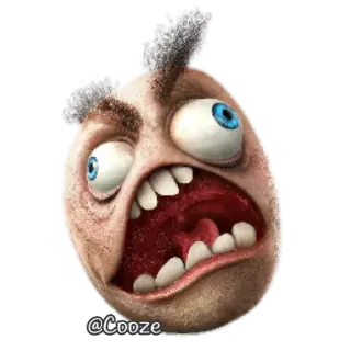😡 @Cooze cartoon, expression, screaming, funny, grotesque, face, character telegram sticker