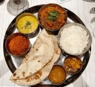 😍 indian, thali, food, meal, cuisine, rice, curry, roti telegram sticker