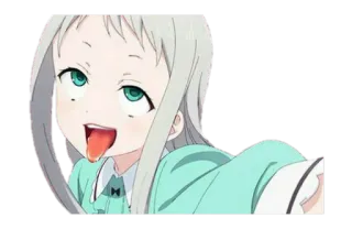 🎉 Anime, Fille, Mignon, Expression, Langue telegram sticker
