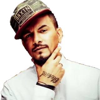 🤔 Blessed homme, chapeau, tatouage, portrait, main, visage whatsapp sticker
