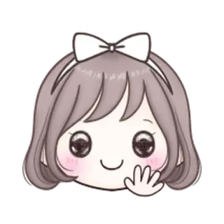😊 fofo, menina, kawaii, adesivo, desenho animado, laço telegram sticker