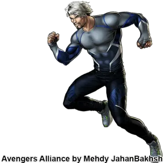 👊 Quicksilver Avengers Alliance Avengers Alliance by Mehdy JahanBakhsh superhero, Marvel, speedster, Quicksilver, comic book, Avengers telegram sticker
