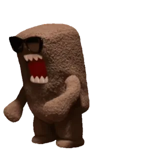 💬 Domo 도모, 괴물, 선글라스, 갈색, 귀여운 telegram sticker