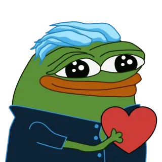 ❤️ Pepe the Frog pepe, frosch, liebe, herz, meme, internet meme telegram sticker