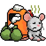 🗑 像素艺术, 鼠标, 橙色角色, 可爱, 异想天开, 数字艺术 telegram sticker