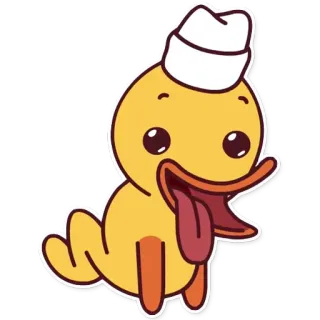 🤤 утка, животное, мультфильм, милый, каваи, наклейка telegram sticker