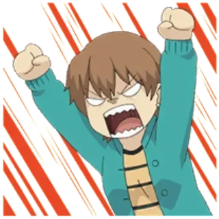 😡 anime, cartoon, angry, upset, frustrated, character, yelling whatsapp sticker