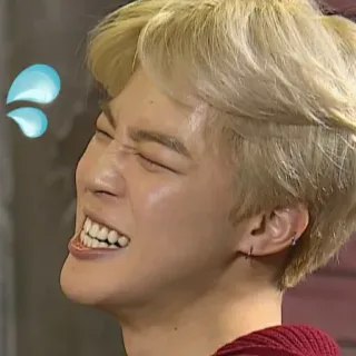 😂 Jimin kpop, korea, idol, jimin, bts, lucu, reaksi, meringis telegram sticker
