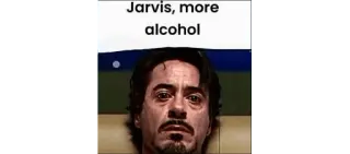 🌟 Tony Stark Iron Man Jarvis, more alcohol whatsapp sticker