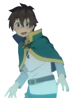 😰 Kazuma Satou KonoSuba 动漫, 男性, 魔法, 异世界, 冒险 telegram sticker