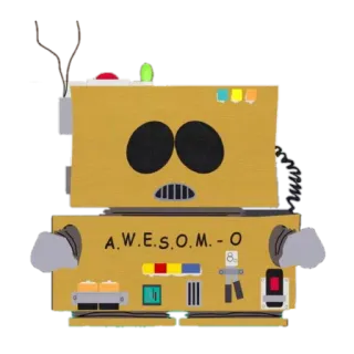 🤖 A.W.E.S.O.M.-O South Park robot, cartoon, south park, funny telegram sticker