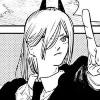 🐚 Power Chainsaw Man manga, anime, devil, horns, character, power, offensive telegram sticker