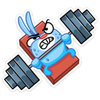 💪 fitness, oefening, gewichtheffen, cartoon, sportschool telegram sticker