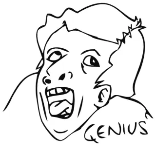 😅 GENIUS 밈, 얼굴, 천재, 웃긴 telegram sticker