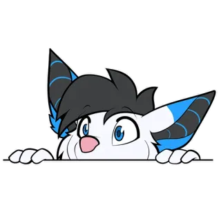 🧐 Furry, Cartone animato, Carino, Animale, Personaggio, Testa, Che sbircia telegram sticker
