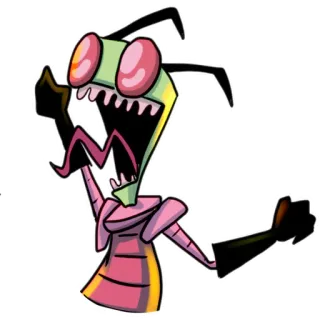 😱 Zim Invader Zim invader zim, nickelodeon, cartoon character, alien, animated telegram sticker