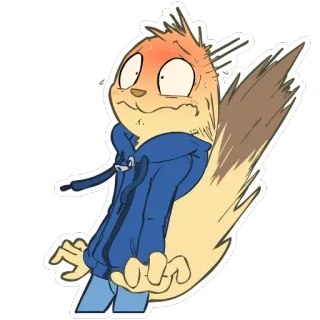 😨 卡通, 压力大, 担心, 角色, 焦虑, 松鼠 telegram sticker
