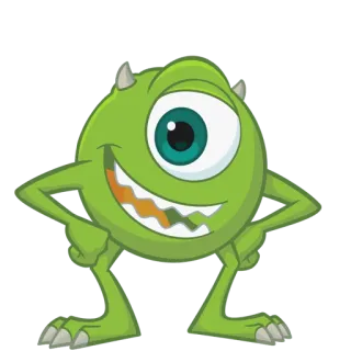 😃 Mike Wazowski Monsters, Inc. Mike Wazowski, Monster AG, Disney, Pixar, Cartoon, Figur telegram sticker