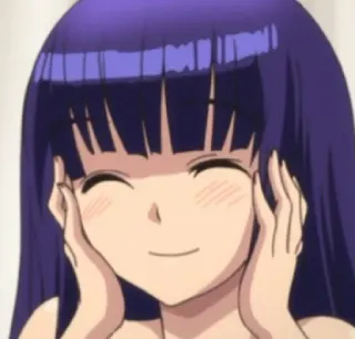 😊 anime, ragazza, felice, capelli viola telegram sticker