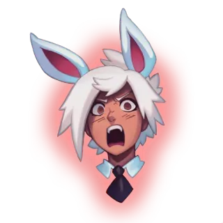 😦 bunny, angry, character, ears, rabbit telegram sticker