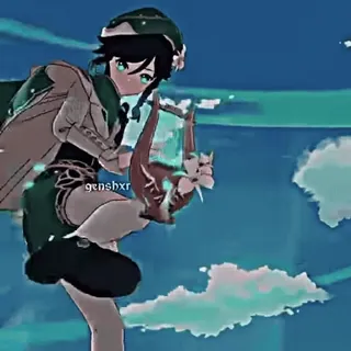 🖕 Venti Genshin Impact gensbxr ゲーム, アニメ, キャラクター, 原神, ウェンティ telegram sticker