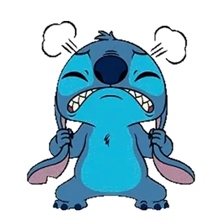 😤 Stitch Lilo & Stitch tức giận, hoạt hình, người ngoài hành tinh, xanh dương, Lilo & Stitch telegram sticker