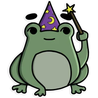 ✨ grenouille, sorcier, magie, animal, dessin animé telegram sticker
