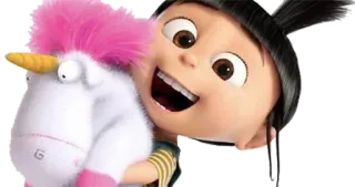 😁 Agnes Despicable Me cartoon, girl, unicorn, cute, happy telegram sticker