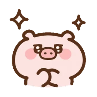 ⭐️ maiale, carino, scintillio, animale, cartone animato, adesivo telegram sticker