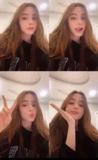 😁 여자, 소녀, 인물사진, 셀카, 표정, 평화 기호, 키스 telegram sticker